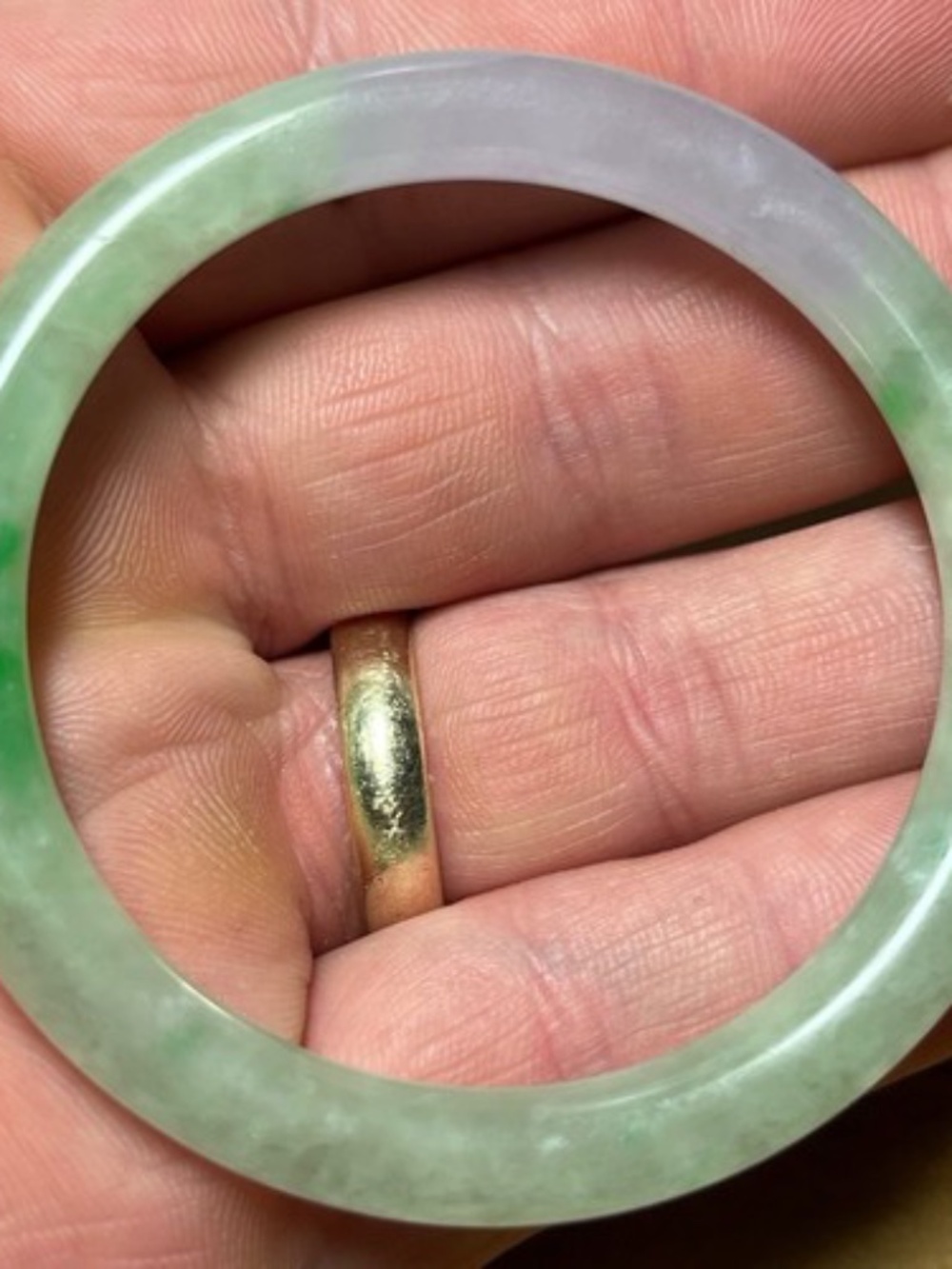 A Jadeite Bangle Green Lavender 51.5mm 135.78ct Fine Quality